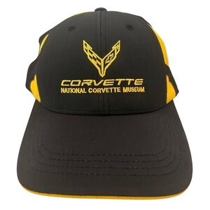 Sport-Tek Black & Yellow C8 Corvette Hat - National Corvette Museum EUC